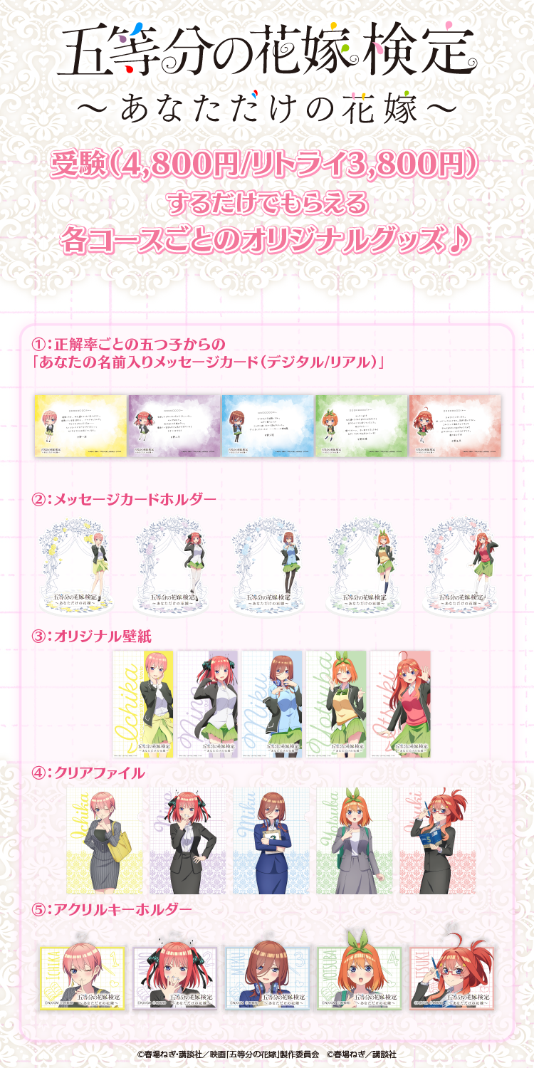 直送商品 五等分の花嫁 検定 サイバード、 タペストリー 「五等分の